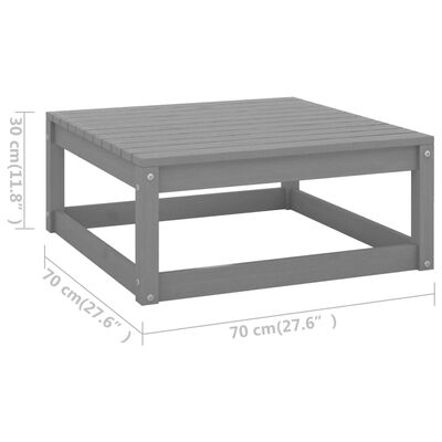 vidaXL Set Divani da Giardino 7 pz Grigio in Legno Massello di Pino