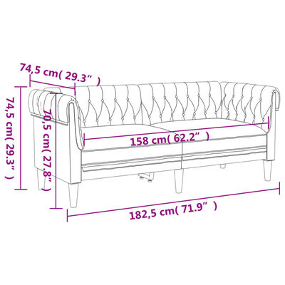 vidaXL Set di Divani 3 pz Crema in Tessuto