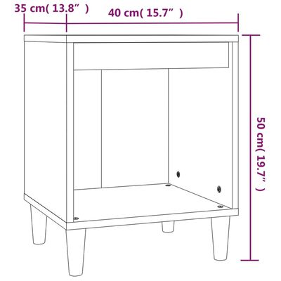 vidaXL Comodini 2 pz Rovere Marrone 40x35x50 cm