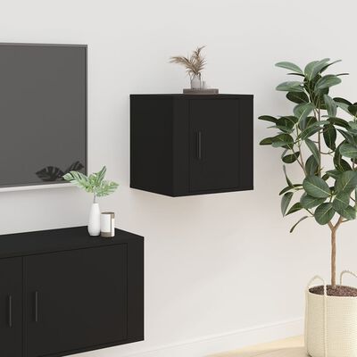 vidaXL Mobili Porta TV a Parete 2 pz Nero 40x34,5x40 cm