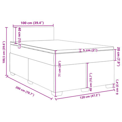 vidaXL Giroletto a Molle con Materasso Rosa 120x200 cm in Velluto