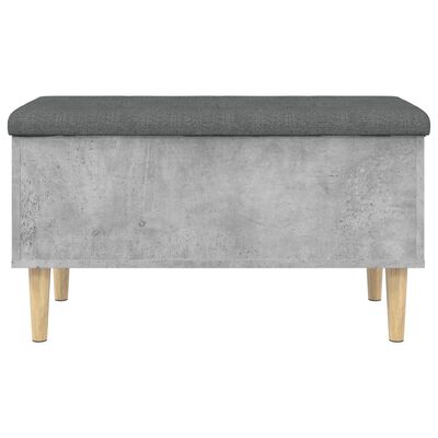 vidaXL Panca Portaoggetti Grigio Cemento 82x42x46 cm Legno Multistrato