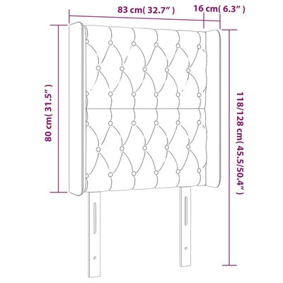 vidaXL Testiera a LED Tortora 83x16x118/128 cm in Tessuto