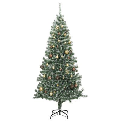 vidaXL Albero di Natale Artificiale con 300 LED Palline e Neve 180 cm