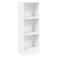 vidaXL Libreria a 3 Ripiani Bianca 40x24x109 cm in Legno Multistrato