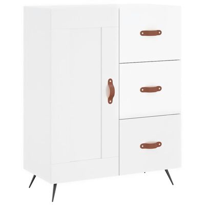 vidaXL Credenza Bianco Lucido 69,5x34x180 cm in Legno Multistrato