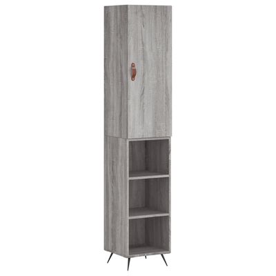 vidaXL Credenza Grigio Sonoma 34,5x34x180 cm in Legno Multistrato