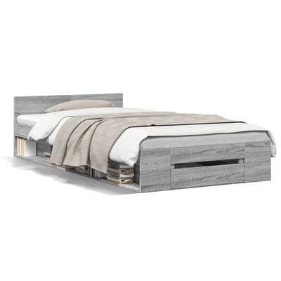 vidaXL Giroletto Cassetto Grigio Sonoma 100x200 cm Legno Multistrato