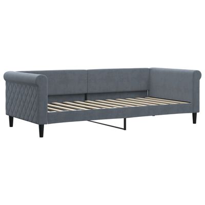 vidaXL Divano Letto con Materasso Grigio Scuro 90x200 cm in Velluto