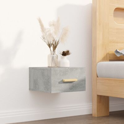 vidaXL Comodini a Muro 2 pz Grigio Cemento 35x35x20 cm