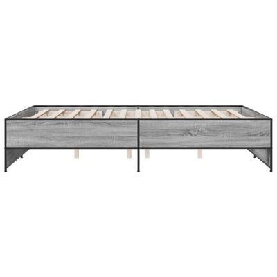 vidaXL Giroletto Grigio Sonoma 150x200 cm in Legno Multistrato Metallo