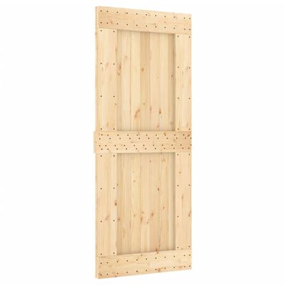 vidaXL Porta Scorrevole con Set Hardware 85x210 cm Legno Massello Pino