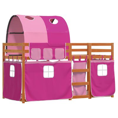 vidaXL Letto a Castello senza Materasso Rosa 90x200 cm Legno di Pino