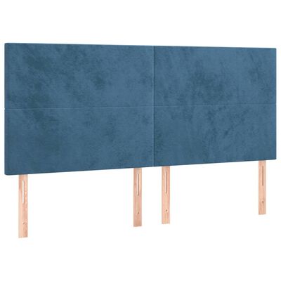 vidaXL Testiere 4 pz Blu Scuro 100x5x78/88 cm in Velluto