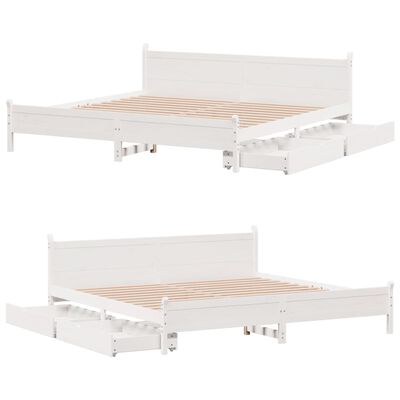 vidaXL Letto senza Materasso Bianco 180x200 cm Legno Massello di Pino