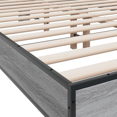 vidaXL Giroletto Grigio Sonoma 140x190 cm in Legno Multistrato Metallo