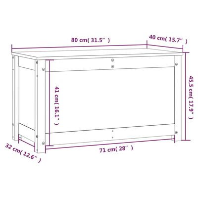 vidaXL Contenitore Portaoggetti Ambra 80x40x45,5cm Legno Massello Pino