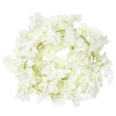 vidaXL Ghirlande Fiori Artificiali Natale 6 pz Bianco 180 cm