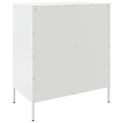 vidaXL Credenza Bianca 68x39x79 cm in Acciaio