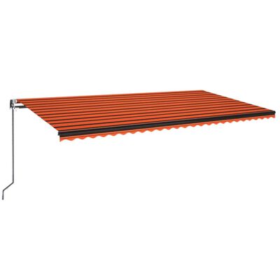 vidaXL Tenda da Sole Retrattile Automatica 600x350 cm Arancio Marrone