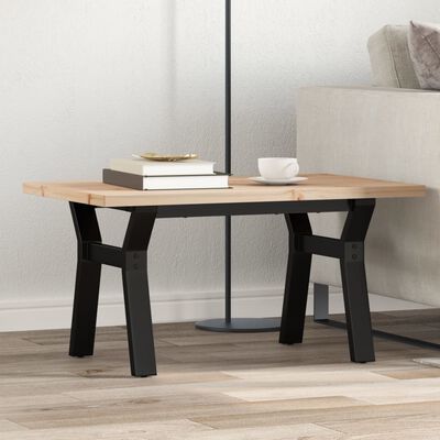 vidaXL Tavolino Salotto Telaio a Y 80x50x40,5 cm Legno Pino e Acciaio