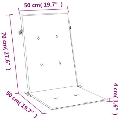 vidaXL Cuscini Sedia Schiena Alta 4 Antracite Mélange 120x50x4 Tessuto