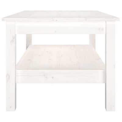 vidaXL Tavolino da Salotto Bianco 80x50x40 cm Legno Massello di Pino