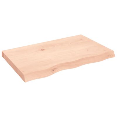 vidaXL Piano Bagno 80x50x(2-6) cm in Legno Massello Non Trattato