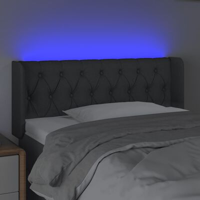 vidaXL Testiera a LED Grigio Scuro 93x16x78/88 cm in Tessuto