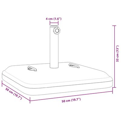 vidaXL Base per Ombrellone con Manici per Pali Ø38/48 mm 27kg Quadrata