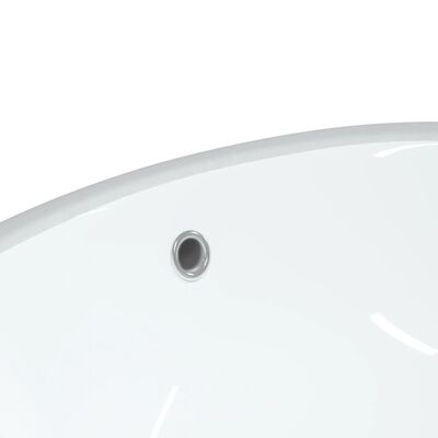 vidaXL Lavandino da Bagno Bianco 37x31x17,5 cm Ovale in Ceramica
