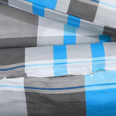 vidaXL Set Copripiumino Blu e Grigio 200x200 cm in Cotone