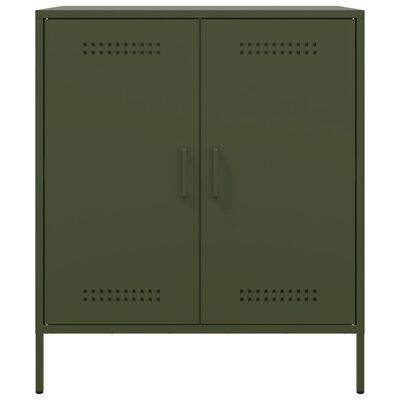 vidaXL Credenza Verde Oliva 68x39x79 cm in Acciaio