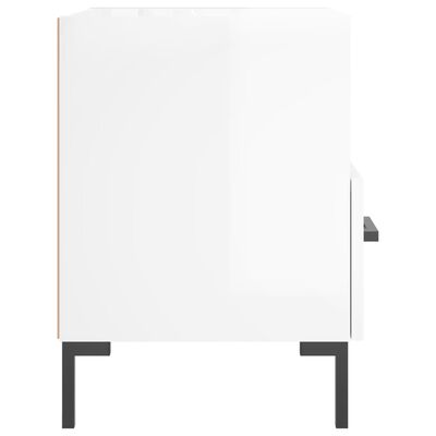 vidaXL Comodino Bianco Lucido 40x35x47,5 cm in Legno Multistrato