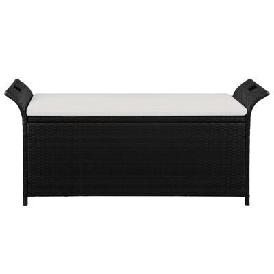 vidaXL Cassapanca con Cuscino 138 cm in Polyrattan Nero