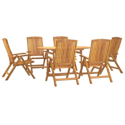 vidaXL Set da Pranzo da Giardino 7 pz in Legno Massello di Teak