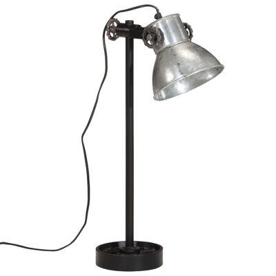 vidaXL Lampada da Scrivania 25 W Argento Vintage 15x15x55 cm E27