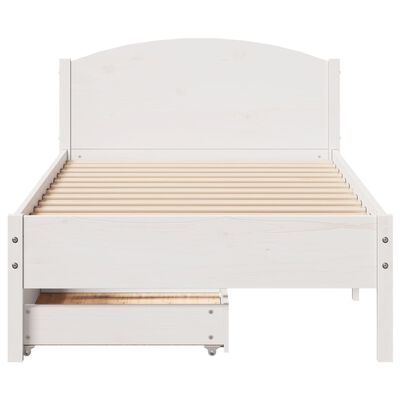 vidaXL Letto senza Materasso Bianco 90x200 cm Legno Massello di Pino