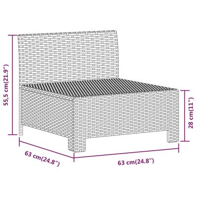 vidaXL Set Divani da Giardino 7 pz con Cuscini in Polyrattan Grigio