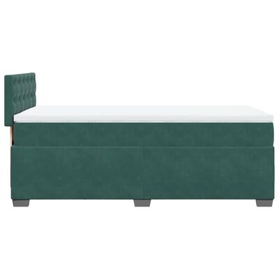 vidaXL Giroletto a Molle con Materasso Verde Scuro 100x200 cm Velluto