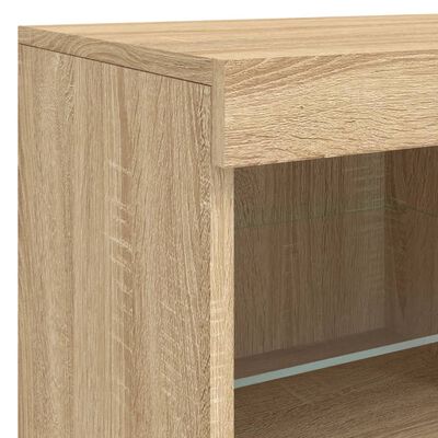 vidaXL Credenza con Luci LED Rovere Sonoma 123x37x67 cm