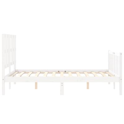 vidaXL Giroletto con Testiera Bianco Small Double Legno Massello