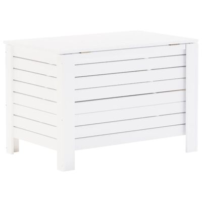 vidaXL Contenitore con Coperchio RANA Bianco 100x49x54cm Massello Pino