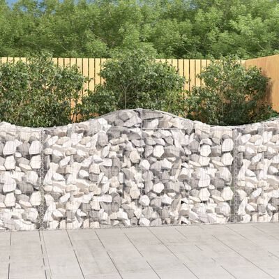 vidaXL Cesti Gabbioni ad Arco 12 pz 200x30x100/120 cm Ferro Zincato