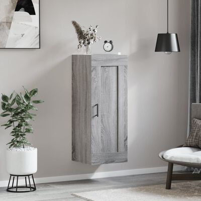 vidaXL Mobile a Parete Grigio Sonoma 34,5x34x90 cm Legno Multistrato