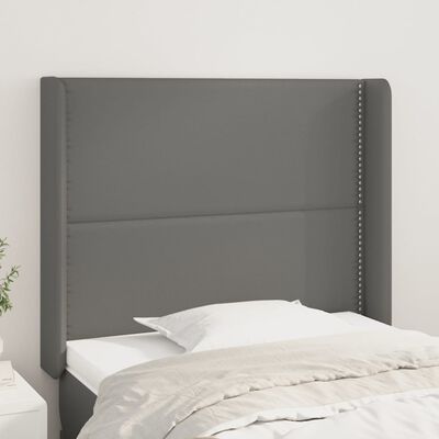 vidaXL Testiera ad Orecchio Grigio 93x16x118/128 cm in Similpelle