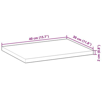 vidaXL Mensole da Parete 3 pz 40x30x2 cm Legno Acacia Rifinito a Olio