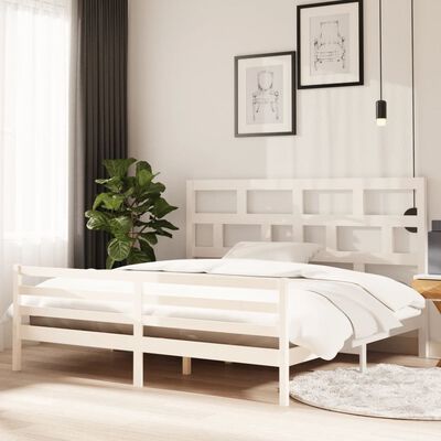 vidaXL Giroletto Bianco in Legno Massello di Pino 200x200 cm