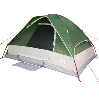 vidaXL Tenda da Campeggio a Cupola per 4 Persone Verde Impermeabile