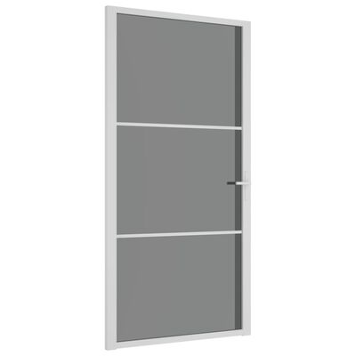 vidaXL Porta Interna 102,5x201,5 cm Bianca in Vetro ESG e Alluminio